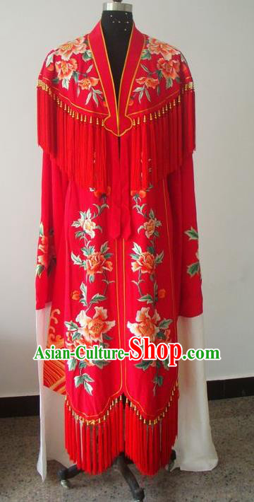 Chinese Traditional Beijing Opera Actress Costumes China Peking Opera Princess Embroidered Red Dress for Adults
