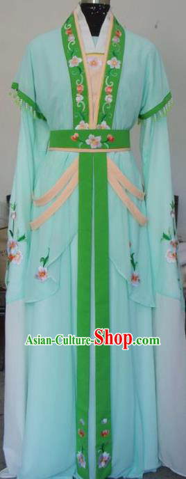 Chinese Traditional Beijing Opera Actress Green Dress China Peking Opera Princess Embroidered Costumes for Adults