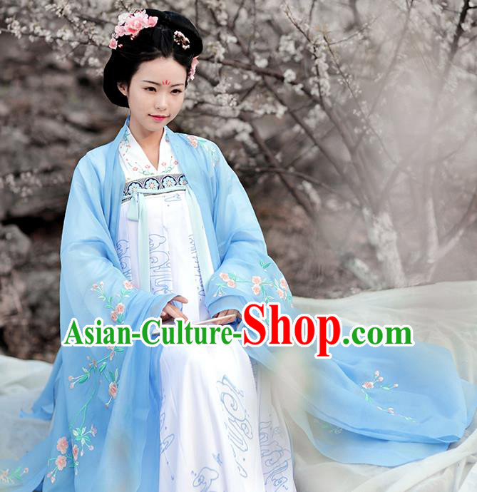 Ancient Chinese Tang Dynasty Imperial Consort Costumes Embroidered Hanfu Dress for Palace Women