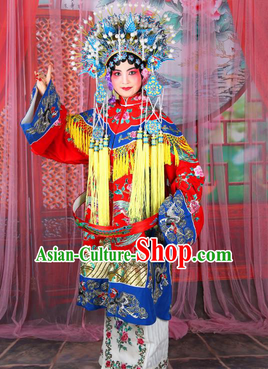 Professional Chinese Traditional Beijing Opera Imperial Consort Costumes and Phoenix Coronet for Adults
