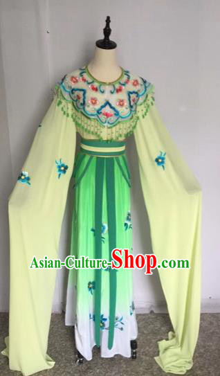 Chinese Traditional Peking Opera Princess Green Dress Beijing Opera Diva Costumes for Adults