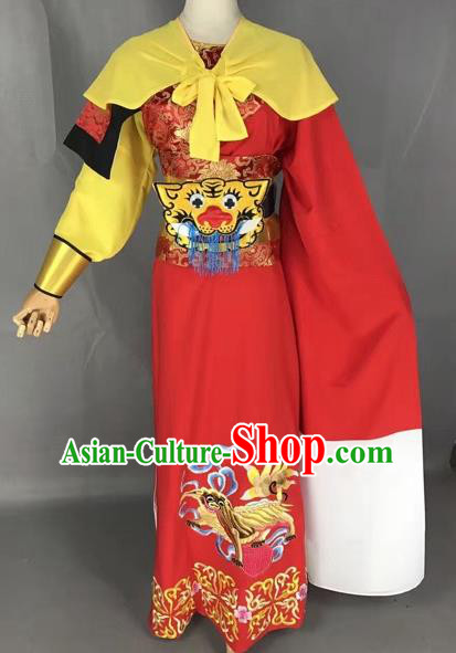 Chinese Beijing Opera General Red Clothing Traditional Peking Opera Prince Costume for Adults