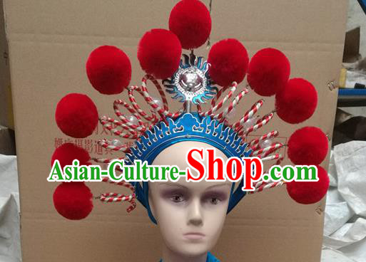 Chinese Traditional Peking Opera Female General Phoenix Coronet Beijing Opera Diva Chaplet Hats for Women