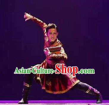 Chinese Traditional Classical Dance Ethnic Costumes Drama Performance Folk Dance Clothing for Men
