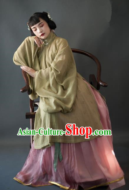 Chinese Ancient Hanfu Dress Traditional Ming Dynasty Historical Costumes Complete Set for Women