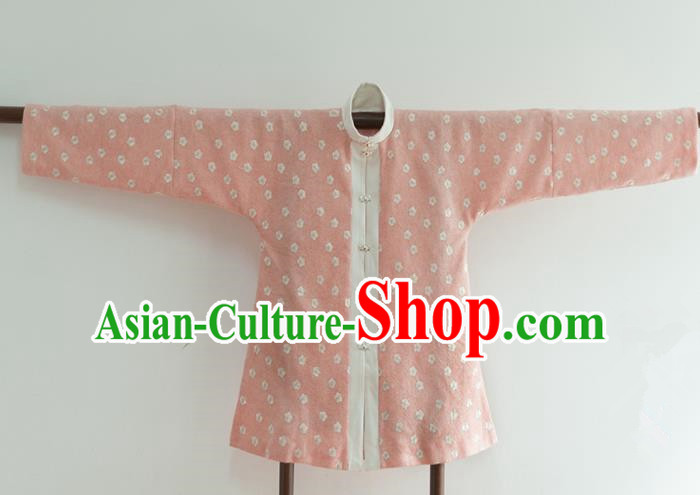 Chinese Ancient Ming Dynasty Historical Costumes Traditional Pink Blouse for Women