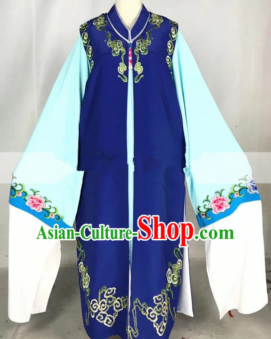 Professional Chinese Traditional Beijing Opera Niche Royalblue Ceremonial Robe Ancient Nobility Childe Costume for Men