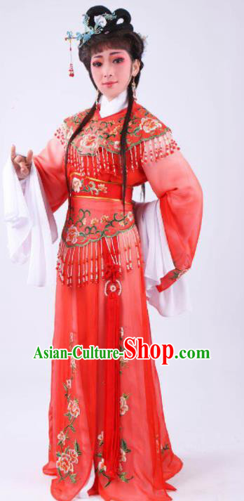 Chinese Traditional Peking Opera Actress Hua Tan Red Dress Ancient Rich Lady Costume for Women