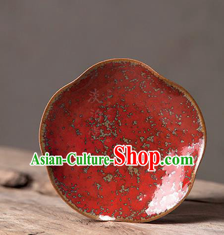 Chinese Classical Handmade Jingdezhen Shi Red Enamel Teatray Porcelain Ceramics Teaboard