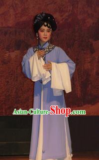 Bai Tu Ji Traditional Chinese Shaoxing Opera Diva Purple Costume and Headwear for Women