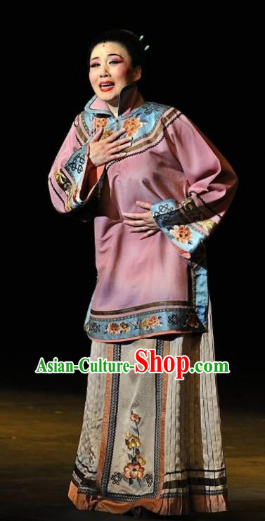 Huizhou Beauty Chinese Classical Dance Pink Dress Stage Performance Dance Costume and Headpiece for Women