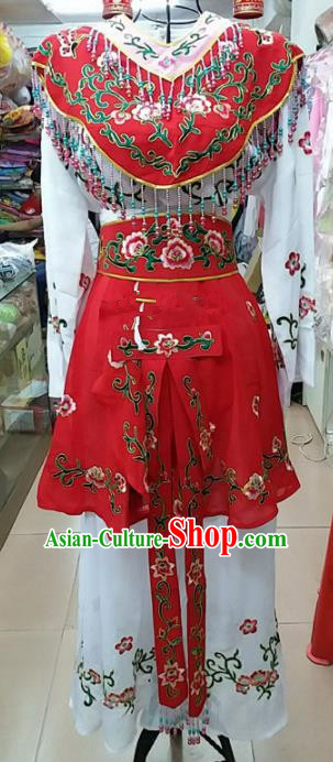 Chinese Traditional Beijing Opera Peri Red Dress Peking Opera Young Lady Costume for Adults