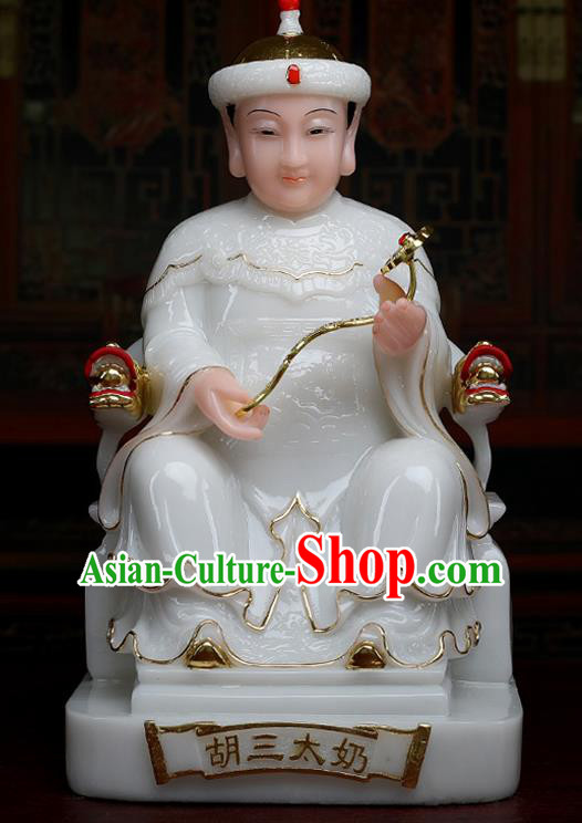 Chinese Traditional Religious Supplies Feng Shui Fox Goddess White Cloth Statue Taoism Decoration