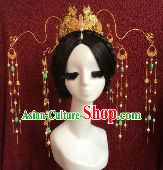 Top Grade Chinese Ancient Palace Queen Phoenix Coronet Hairpins Traditional Hair Accessories Headdress for Women