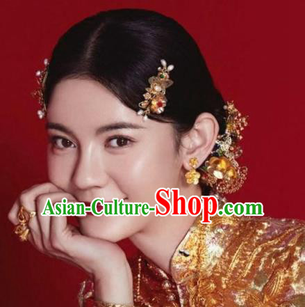 Top Grade Chinese Ancient Bride Wedding Hairpins Traditional Hair Accessories Headdress for Women