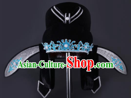 Chinese Traditional Peking Opera Niche Black Hat Classical Beijing Opera Headwear for Men