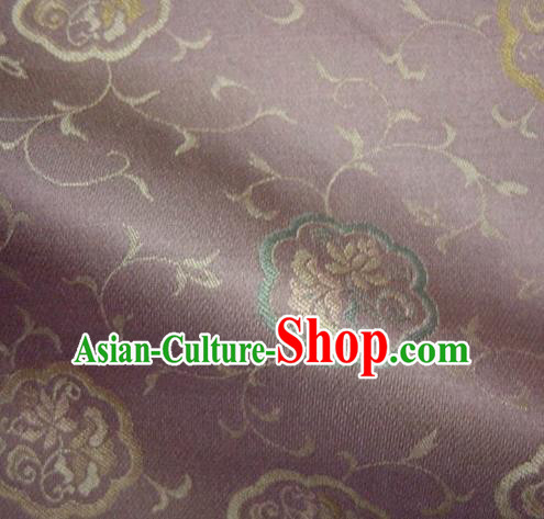 Asian Traditional Kyoto Kimono Classical Lotus Pattern Purple Damask Brocade Fabric Japanese Tapestry Satin Silk Material