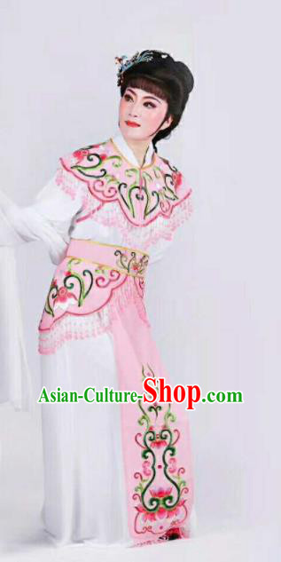 Chinese Traditional Beijing Opera Palace Lady Pink Dress Ancient Peri Princess Embroidered Costume for Women
