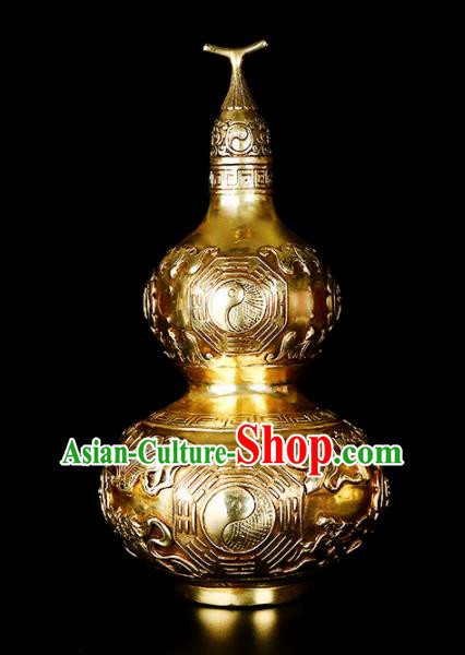 Chinese Traditional Feng Shui Calabash Items Taoism Bagua Brass Cucurbit Decoration