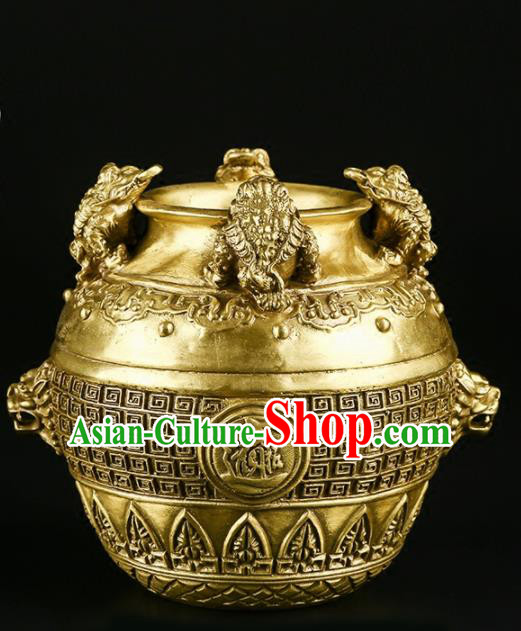 Chinese Traditional Feng Shui Items Taoism Bagua Brass Canister Decoration