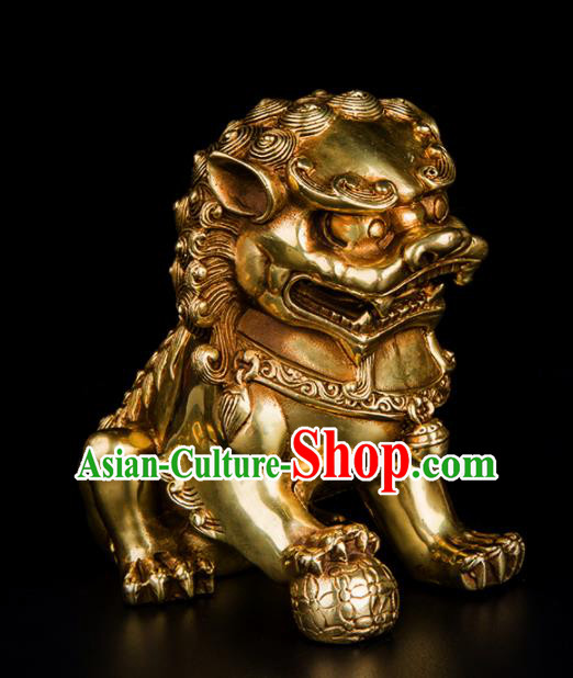 Chinese Traditional Feng Shui Items Taoism Brass Lions Bagua Decoration