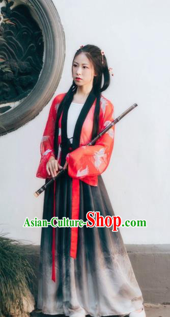 Chinese Traditional Tang Dynasty Palace Lady Hanfu Dress Ancient Peri Goddess Costume for Women