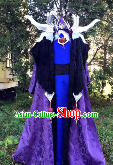 Traditional Chinese Cosplay Royal Highness Hanfu Clothing Ancient Swordsman Embroidered Costume for Men