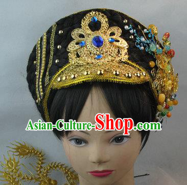Traditional Chinese Qing Dynasty Manchu Imperial Concubine Hat Headwear Ancient Palace Lady Hair Accessories for Women