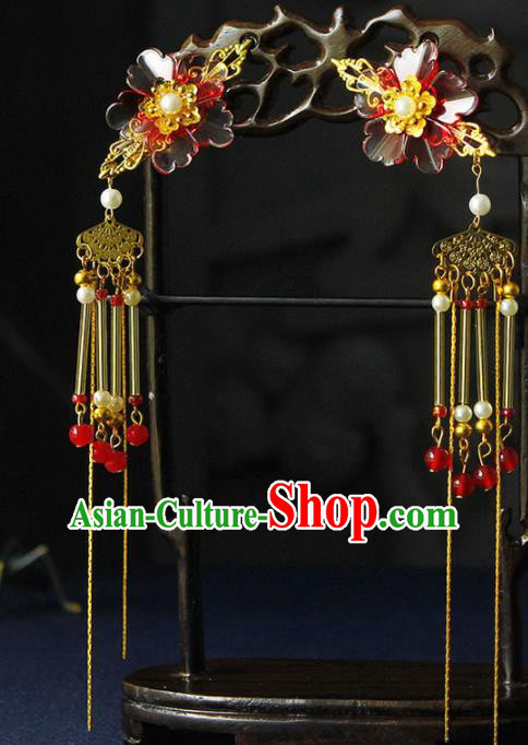 Traditional Chinese Wedding Tassel Hair Claws Hairpins Handmade Ancient Bride Hair Accessories for Women