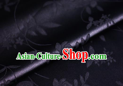 Chinese Traditional Hanfu Royal Pattern Black Brocade Material Cheongsam Classical Fabric Satin Silk Fabric