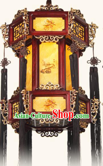 Chinese Traditional Wood Palace Lantern Handmade New Year Hanging Lanterns Ceiling Lamp