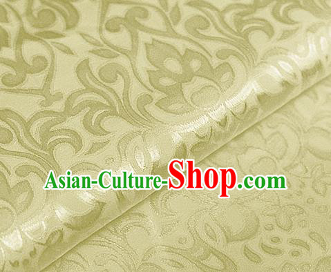 Asian Chinese Traditional Royal Lotus Pattern Yellow Brocade Cheongsam Silk Fabric Chinese Satin Fabric Material
