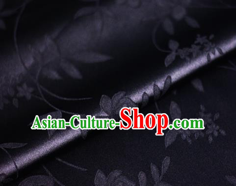 Chinese Classical Pattern Design Black Brocade Cheongsam Silk Fabric Chinese Traditional Satin Fabric Material
