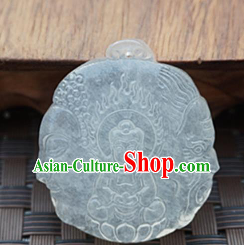 Handmade Chinese Ancient Jade Carving Buddha Statue Pendant Traditional Jade Craft Jewelry Decoration Accessories