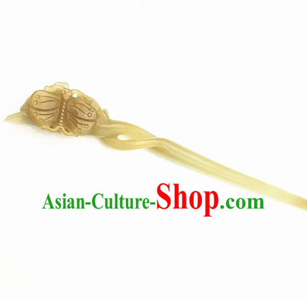 Chinese Handmade Jade Carving Butterfly Hair Clip Ancient Jade Hairpins Hair Accessories for Women for Men
