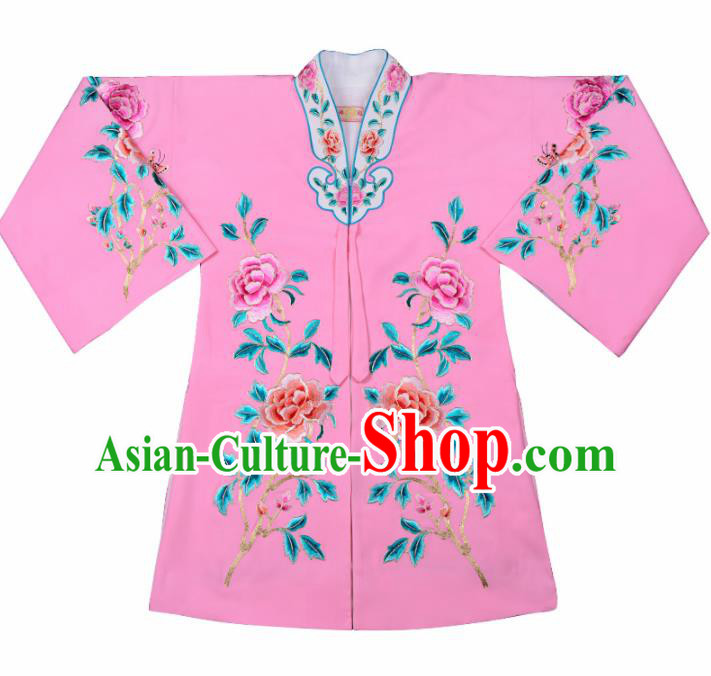 Handmade Chinese Beijing Opera Embroidered Pink Blouse Traditional Peking Opera Diva Costume for Women