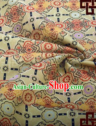 Chinese Traditional Pattern Design Silk Fabric Yellow Song Brocade Tang Suit Drapery Material