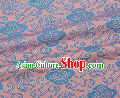 Chinese Traditional Clouds Pattern Design Silk Fabric Pink Brocade Tang Suit Fabric Material