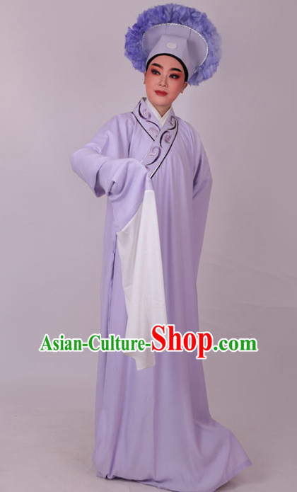 Chinese Traditional Beijing Opera Niche Nobility Childe Embroidered Purple Robe Ancient Scholar Costume for Men