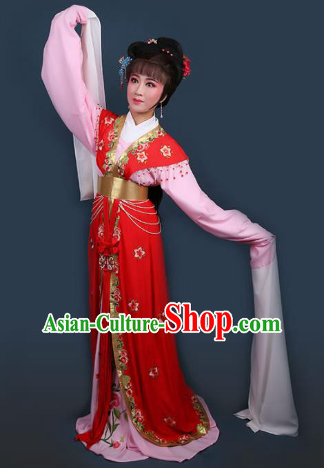 Chinese Traditional Opera Peri Princess Red Dress Ancient Beijing Opera Diva Embroidered Costume for Women