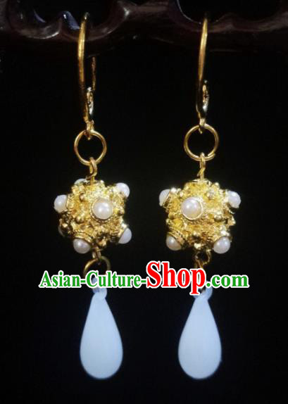 Chinese Ancient Princess Earrings Traditional Hanfu Palace Jewelry Accessories for Women