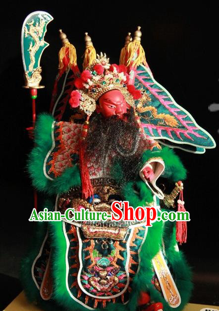 Traditional Chinese Handmade General Guan Yu Puppet String Puppet Wooden Image Marionette Puppets Arts Collectibles