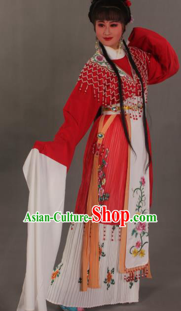 Traditional Chinese Beijing Opera Actress Red Dress Ancient Court Princess Costumes for Women