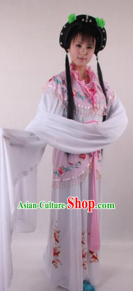 Professional Chinese Shaoxing Opera Rich Girl Lilac Dress Ancient Traditional Peking Opera Maidservant Costume for Women