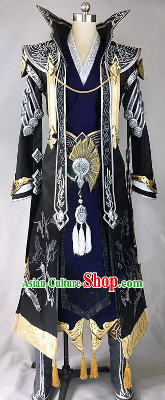 Chinese Ancient Drama Cosplay General Royal Highness Clothing Traditional Hanfu Swordsman Costume for Men