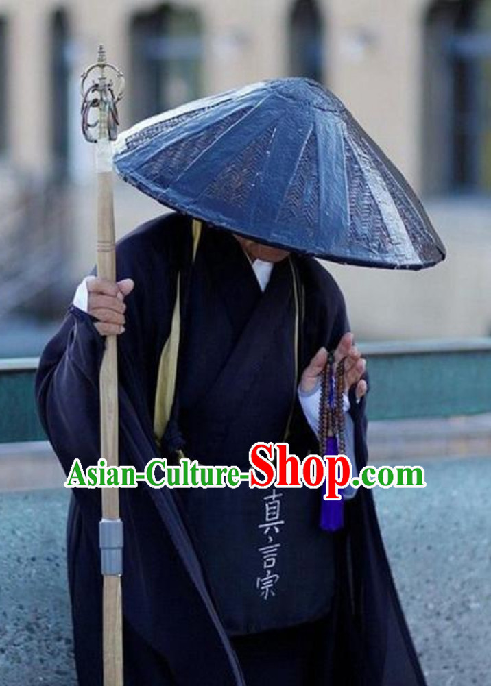 Black Ancient Asian Japanese Monk Costumes