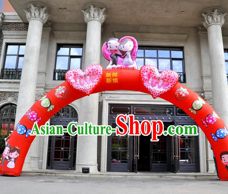 Large Chinese Wedding Inflatable Red Archway Product Models New Year Inflatable Arches