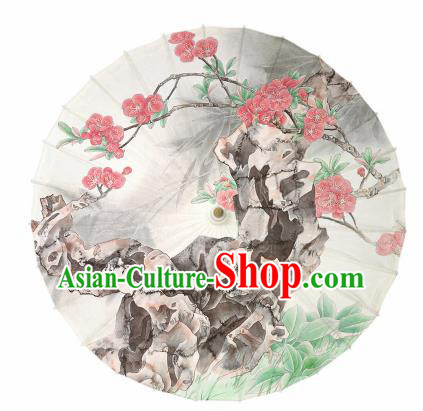 Chinese Printing Stone Plum Oil Paper Umbrella Artware Paper Umbrella Traditional Classical Dance Umbrella Handmade Umbrellas