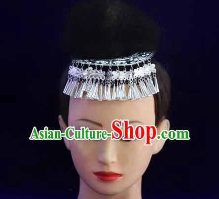 Chinese Miao Ethnic Argent Hair Stick Guizhou Minority Folk Dance Hair Accessories Miao Nationality Women Hairpins