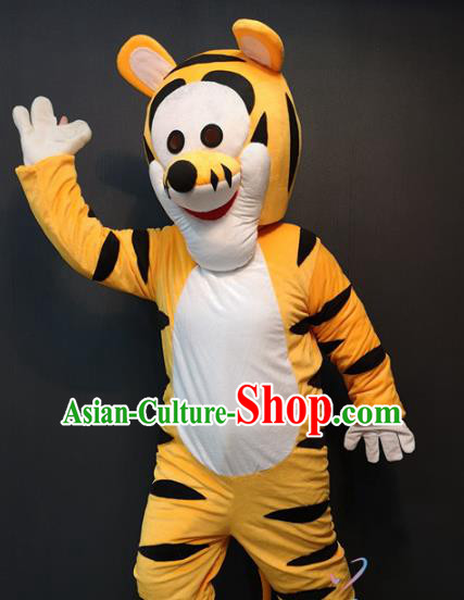 Custom Cosplay Walking Cartoon Costume Children Day Stage Performance Clothing Puppet Tiger Apparels and Headwear